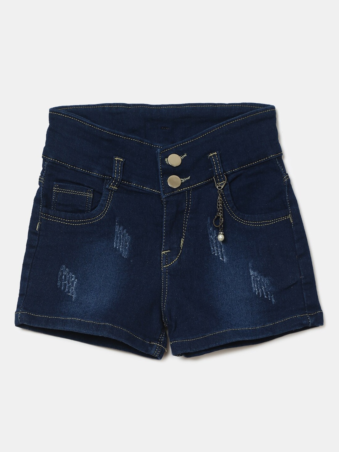 

V-Mart Girls Blue Printed Outdoor Denim Shorts
