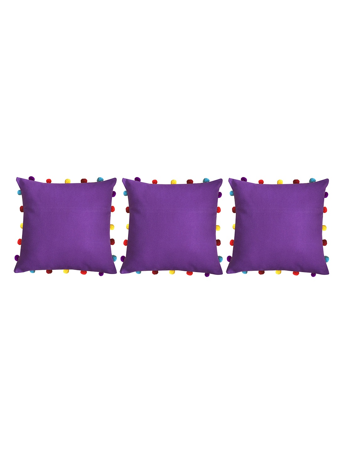 

Lushomes Purple & Blue Set of 3 Square Cushion Covers