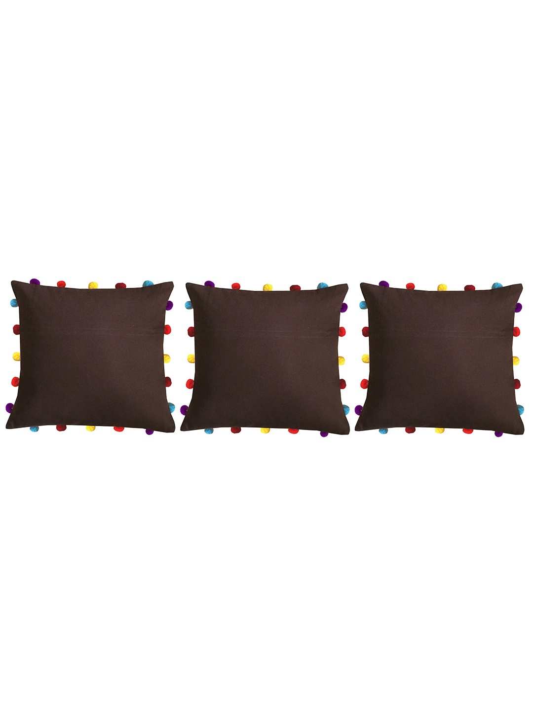 

Lushomes Brown & Red Set of 3 Square Cushion Covers