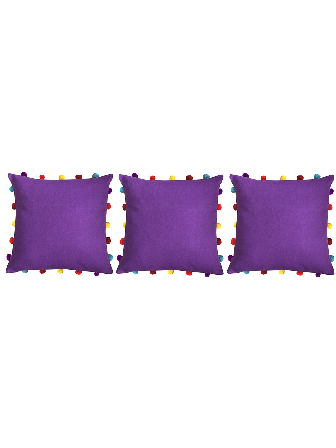 

Lushomes Purple & Yellow Set of 3 Square Cushion Covers