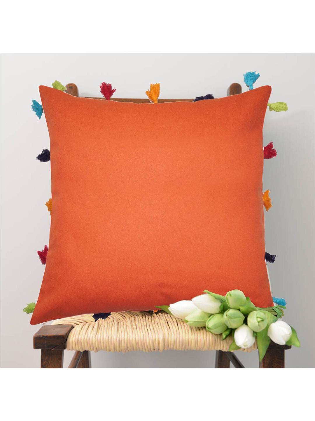 

Lushomes Copper-Toned & Blue Set of 5 Square Cushion Covers