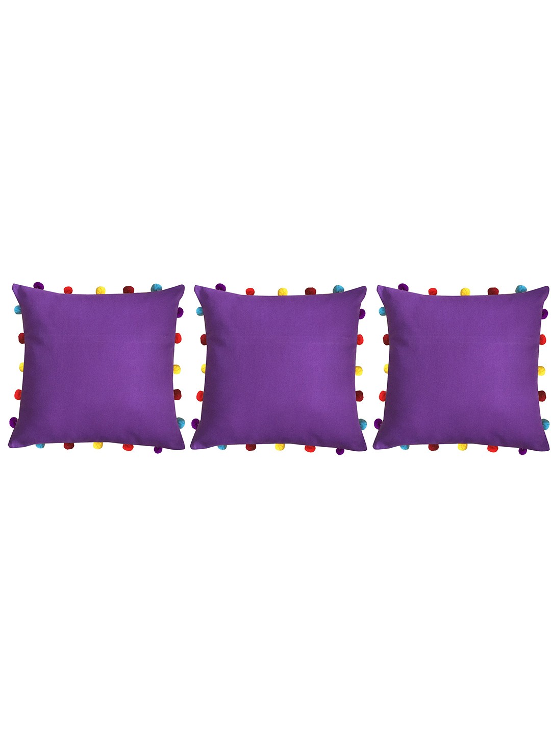 

Lushomes Purple Set of 3 Square Cushion Covers