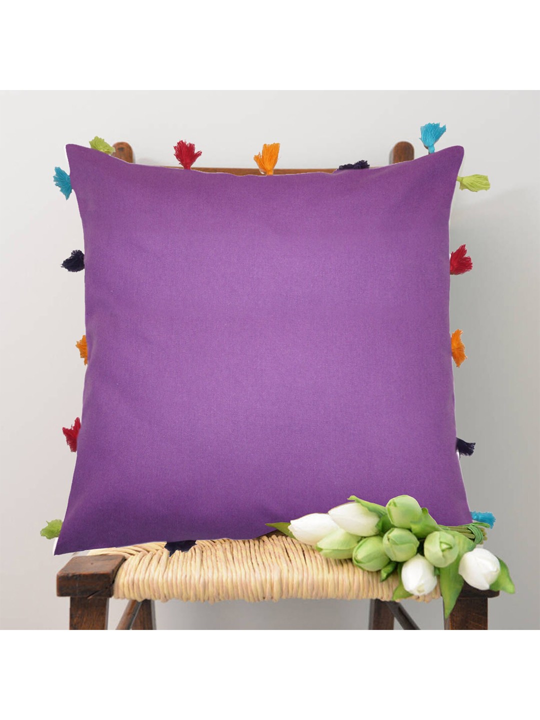 

Lushomes Purple Set of 5 Cotton Square Cushion Covers