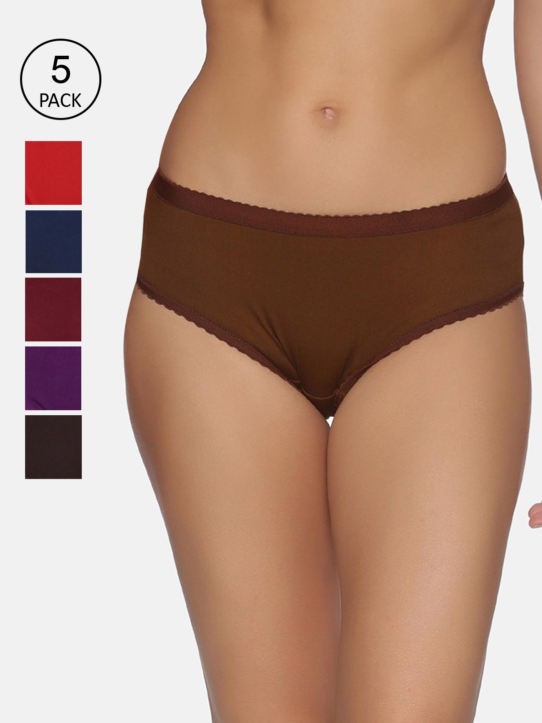 

NOT YET by us Women Pack of 6 Assorted Cotton Hipster Briefs