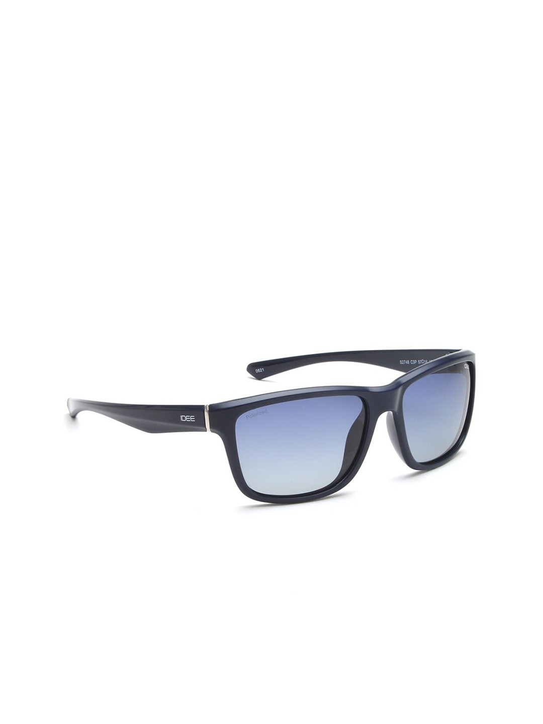 

IDEE Men Blue Lens & Black Rectangle Sunglasses with Polarised IDS2748C3PSG-Black