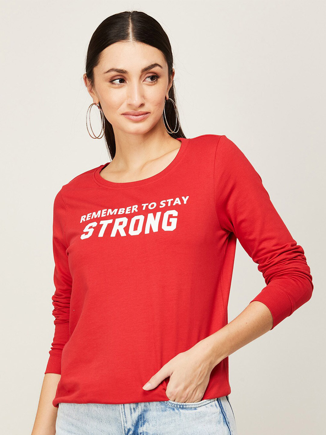 

Fame Forever by Lifestyle Women Red Printed Sweatshirt
