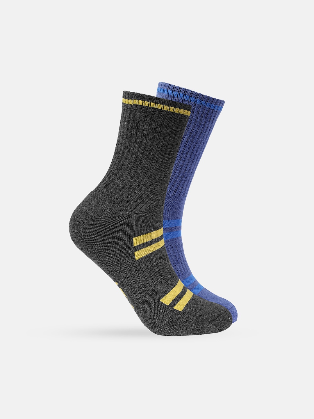 

HRX by Hrithik Roshan Men 2 Pcs Above Ankle Length Pure Cotton Sport Trekking Socks, Blue