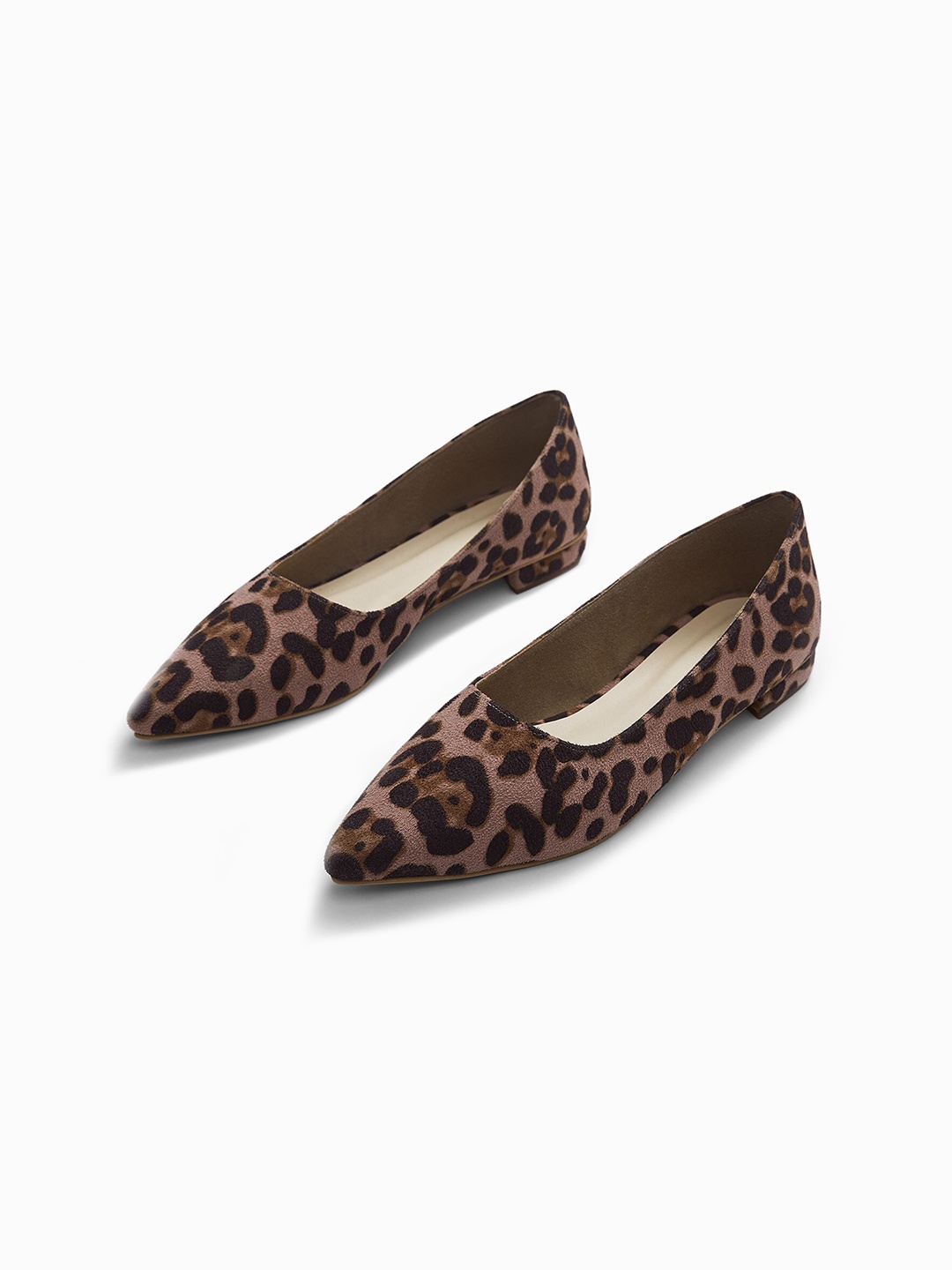 

The Label Life Women Brown Leopard Print Suede Ballerinas