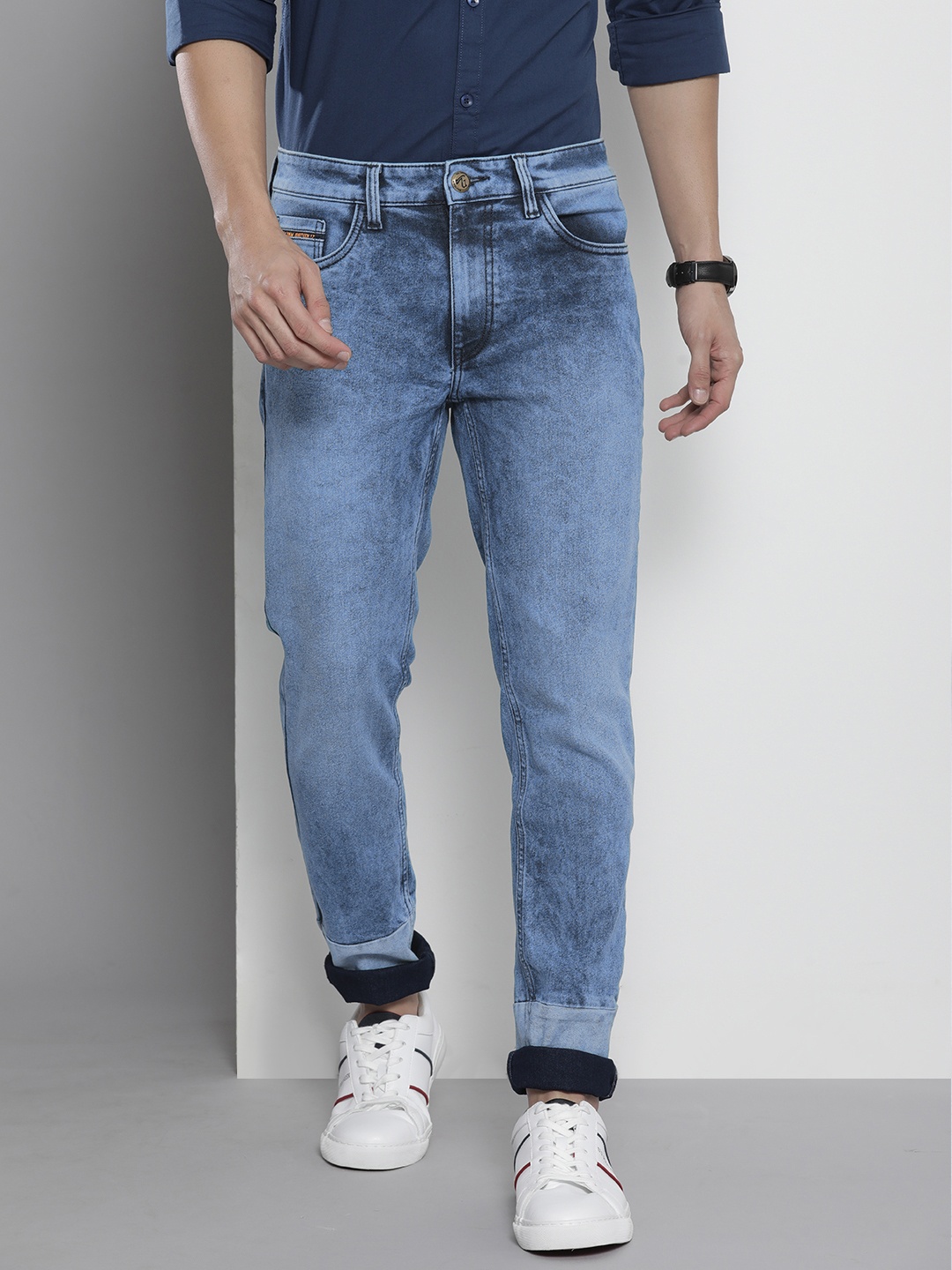 

The Indian Garage Co Men Blue Stretchable Jeans