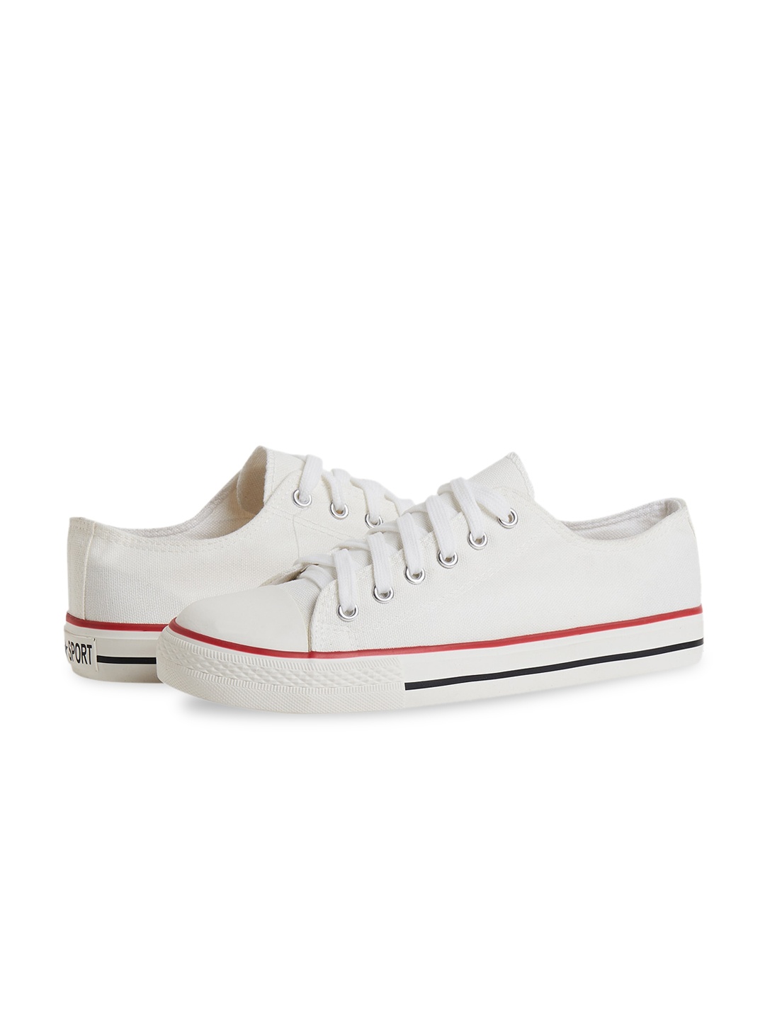 

MOZAFIA Women Canvas Lace-up Casual Low Top Sneakers, White