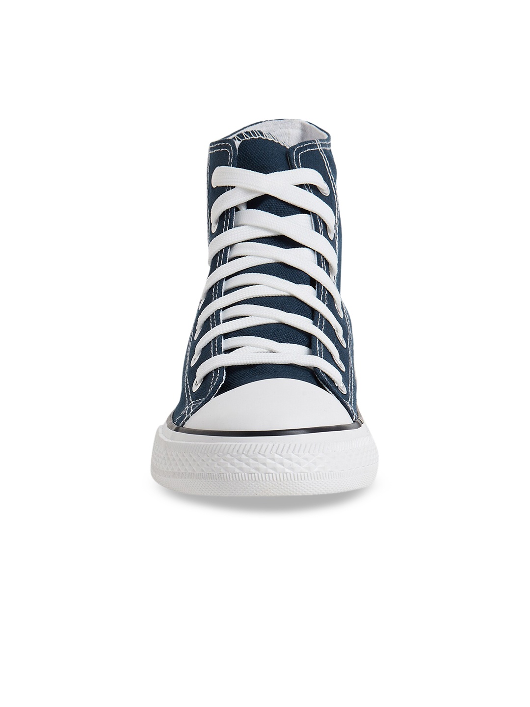 

MOZAFIA Women Canvas Lace-up Casual High Top Sneakers, Navy blue