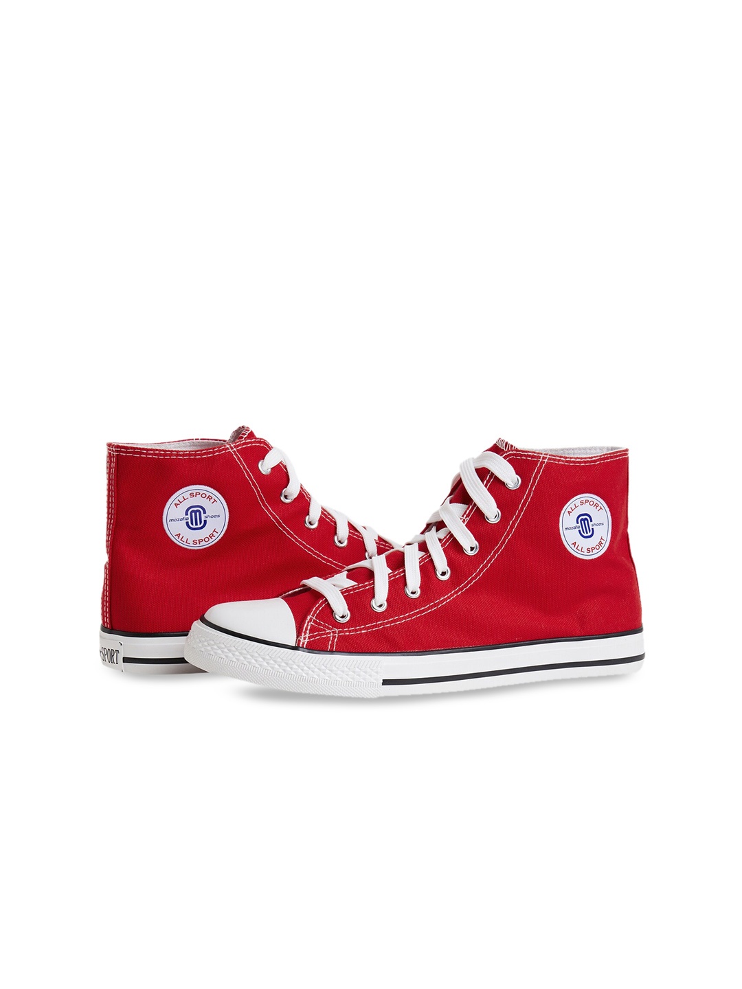 

MOZAFIA Women Canvas Lace-up Casual High Top Sneakers, Red