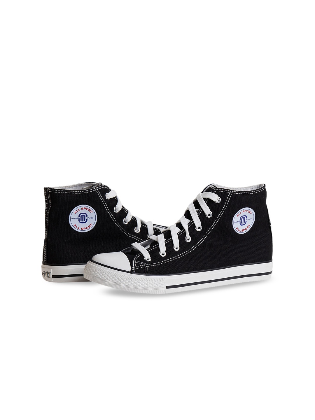 

MOZAFIA Women Canvas Lace-up Casual High Top Sneakers, Black