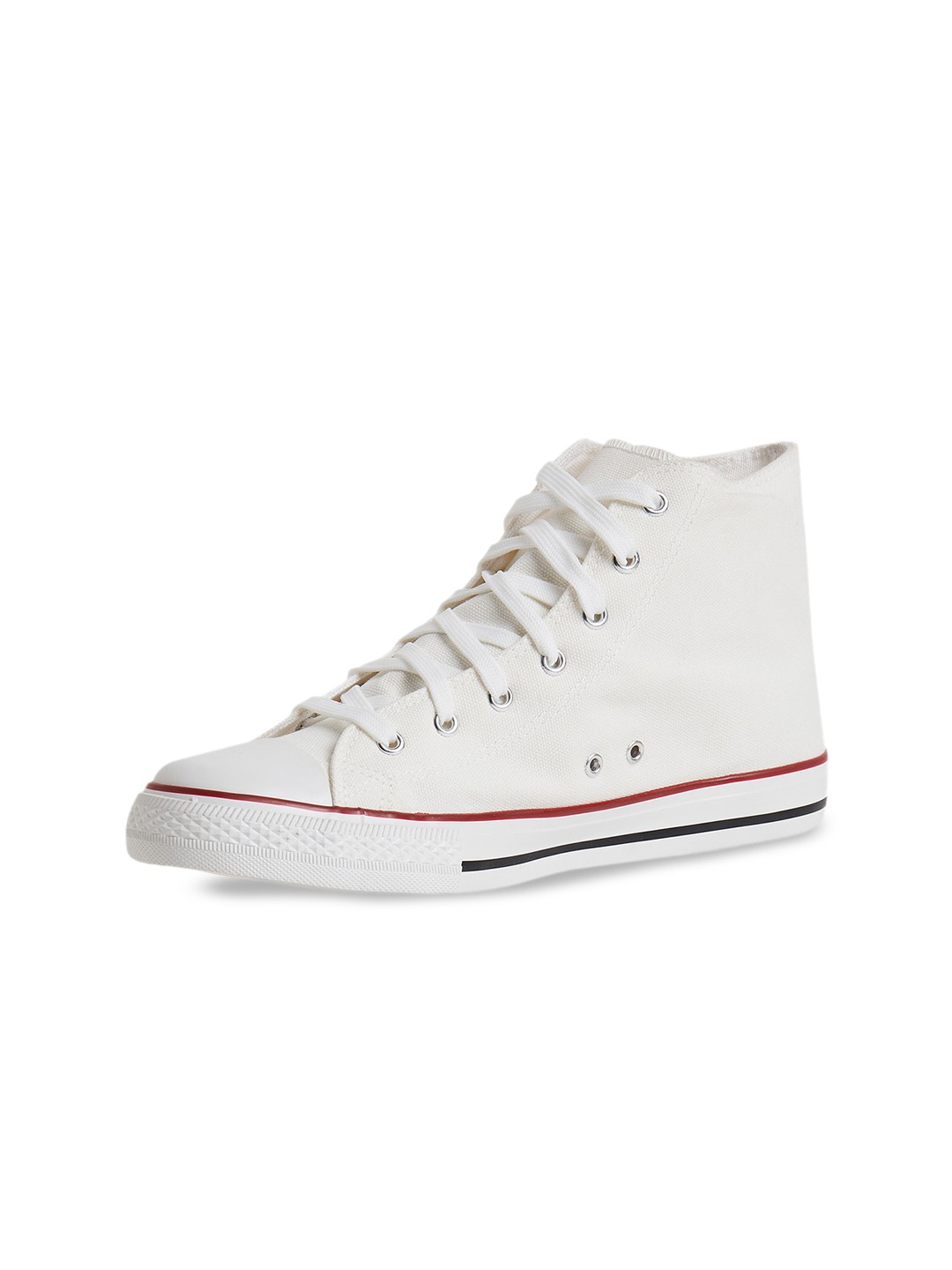 

MOZAFIA Women Canvas Lace-up Casual High Top Sneakers, White