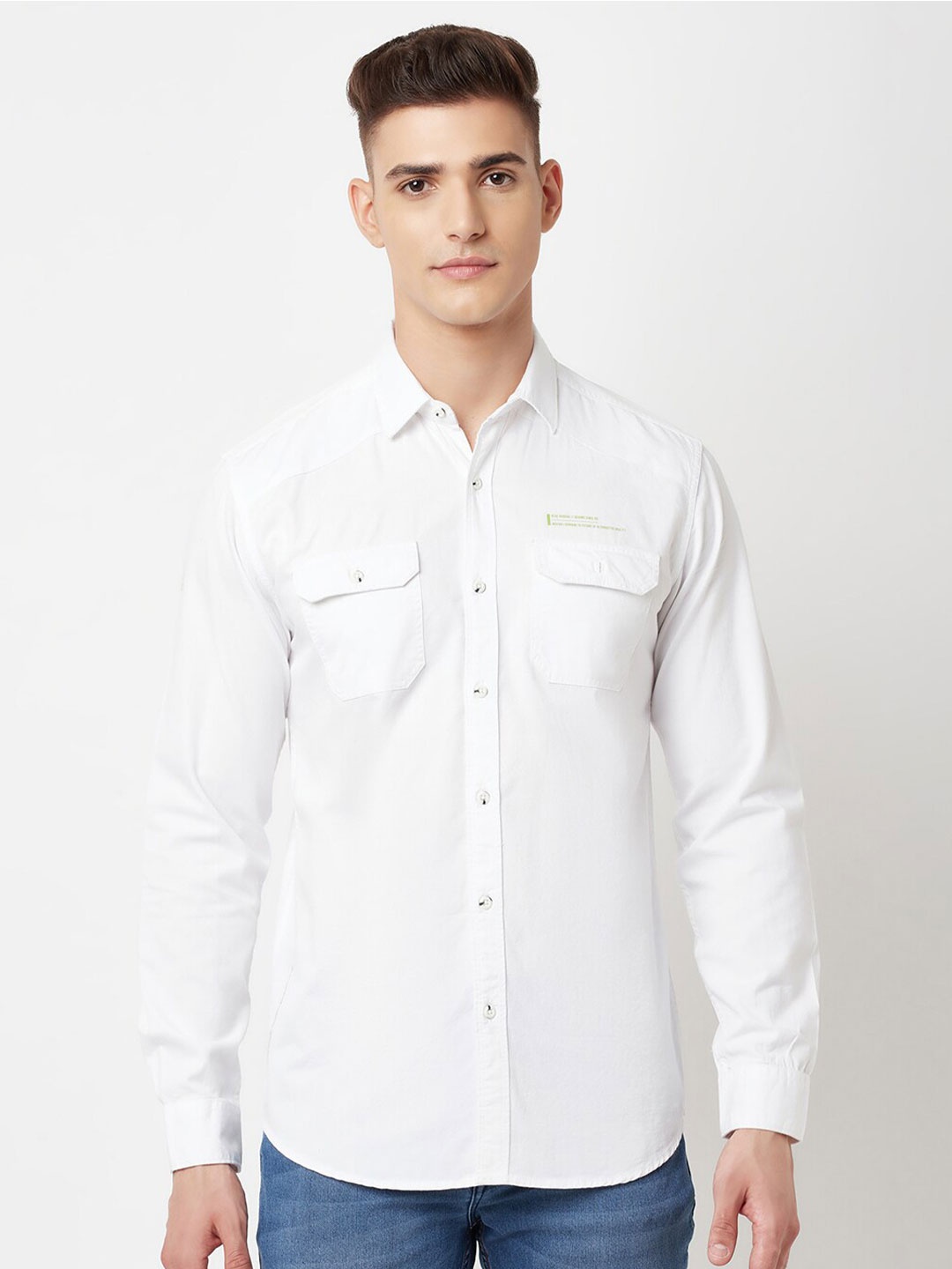 

Blue Buddha Men White Casual Shirt