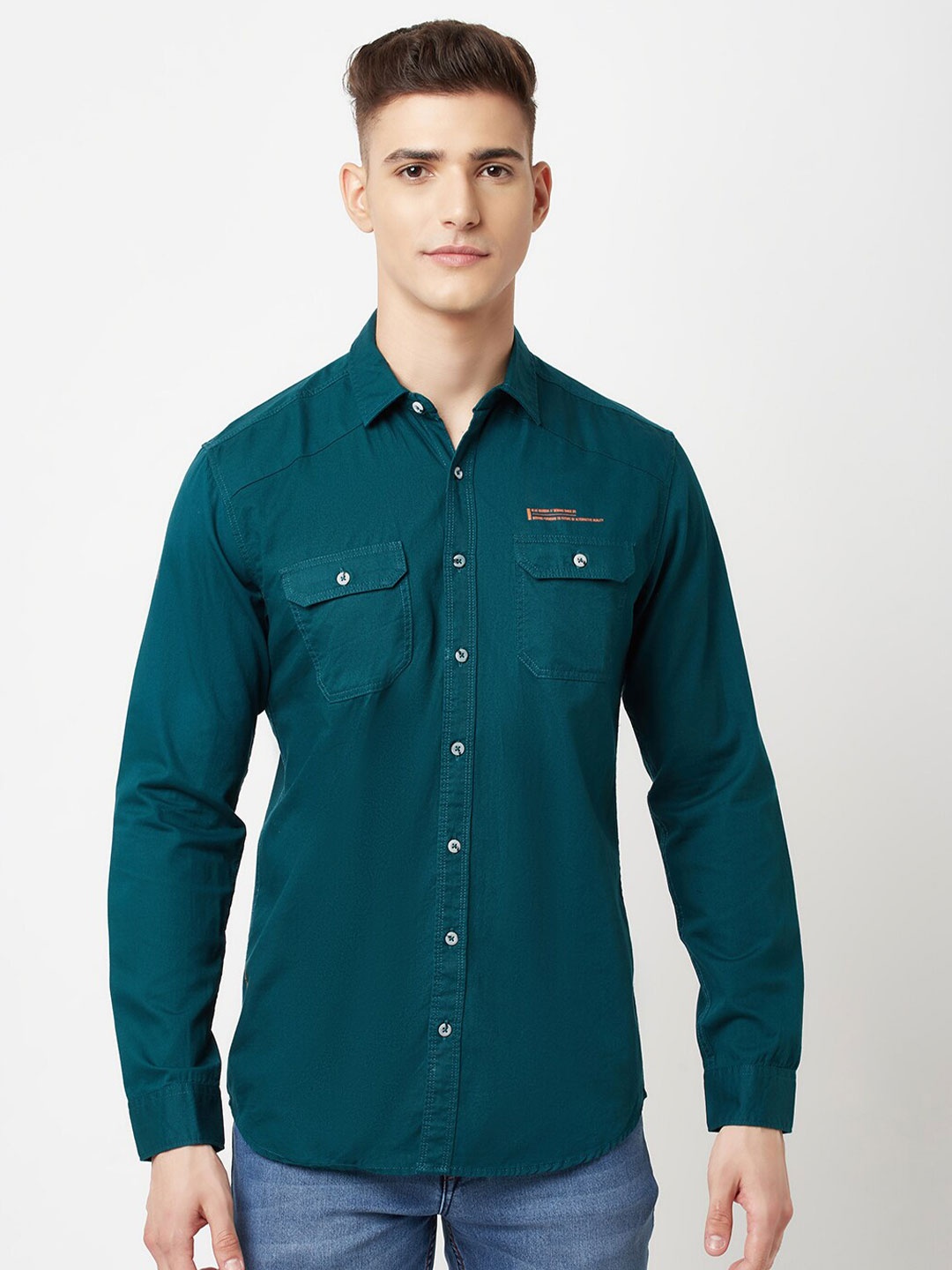 

Blue Buddha Men Green Casual Shirt