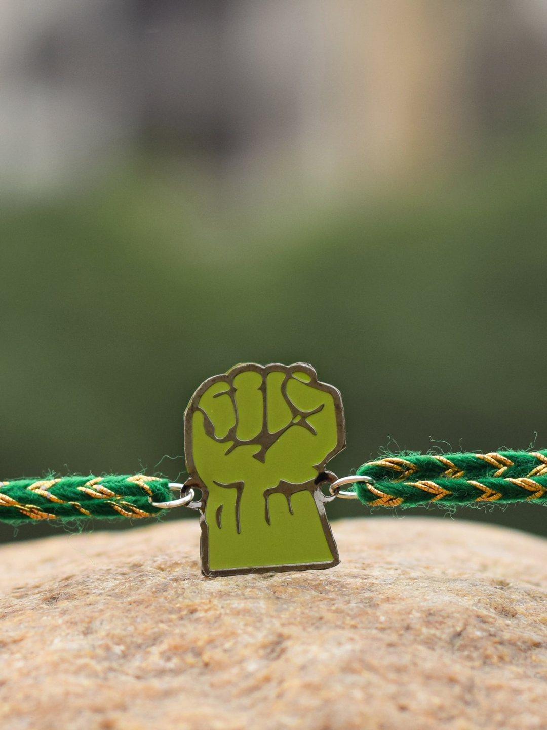 

Bigsmall Unisex Green Enamelled Hulk-Charm Metallic Rakhi