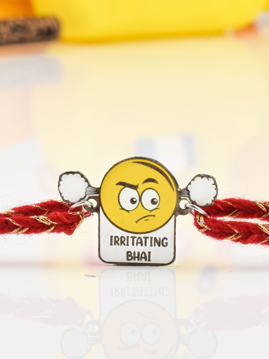 

Bigsmall Unisex Yellow Irritating Bhai Metallic Rakhi