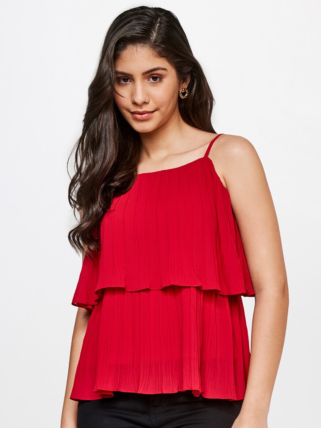 

AND Red Tiered Top