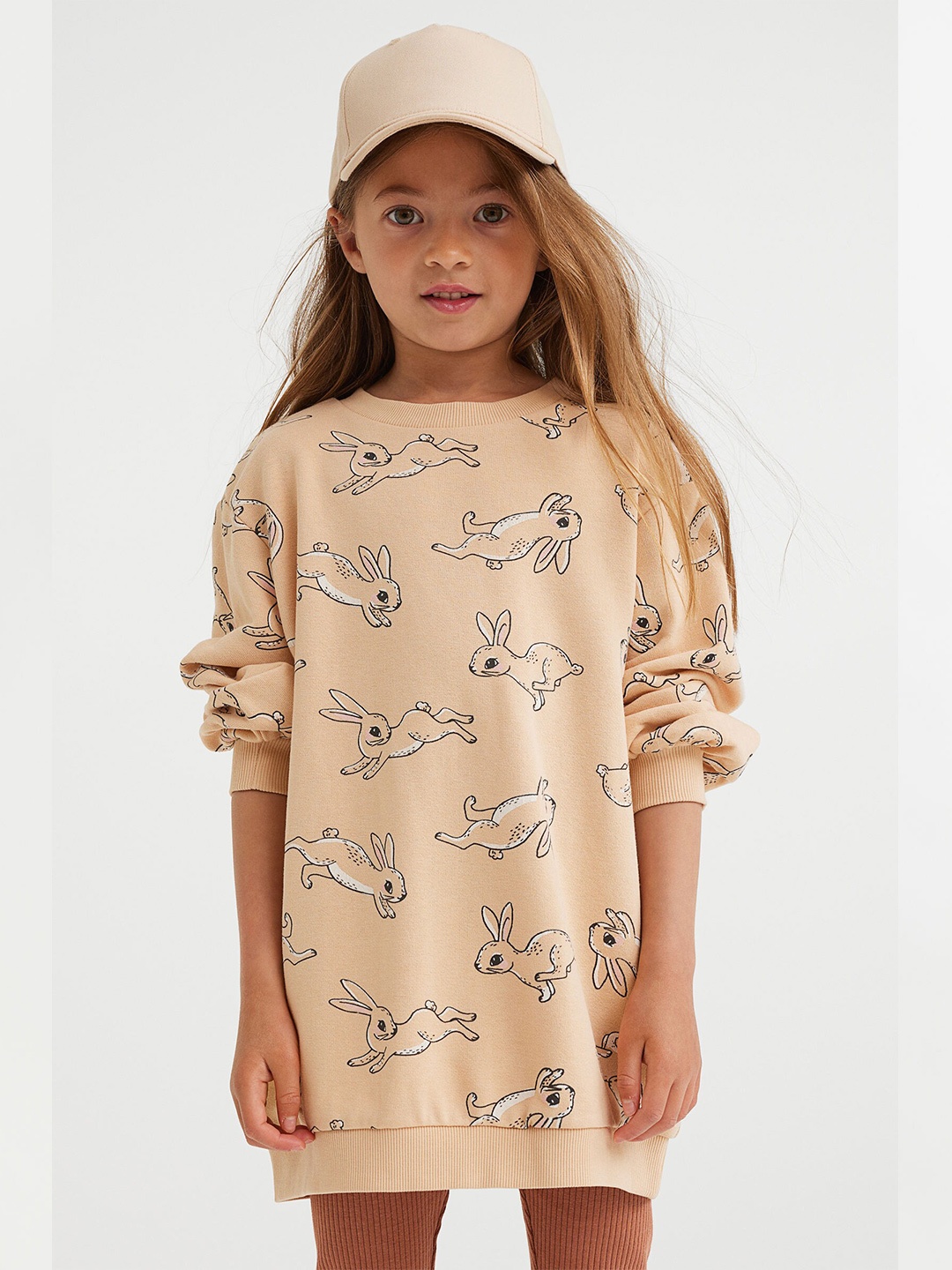 

H&M Girls Beige Printed Cotton Clothing Set