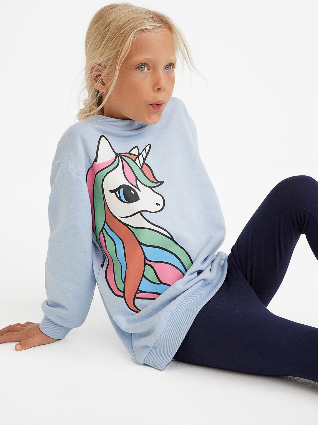 

H&M Girls Blue 2-Piece Printed Set