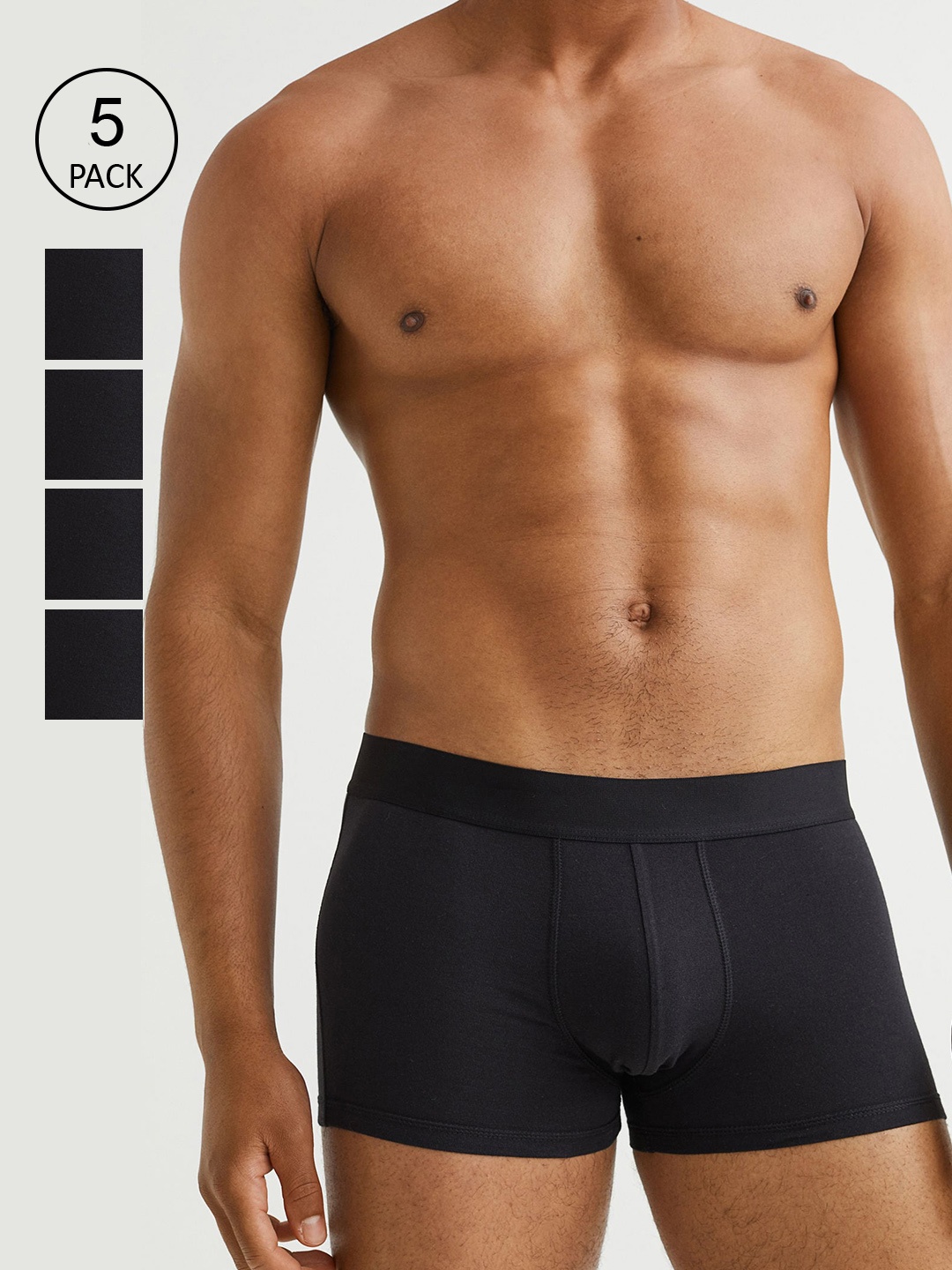 

H&M Men 5-Pack Short Trunks, Black