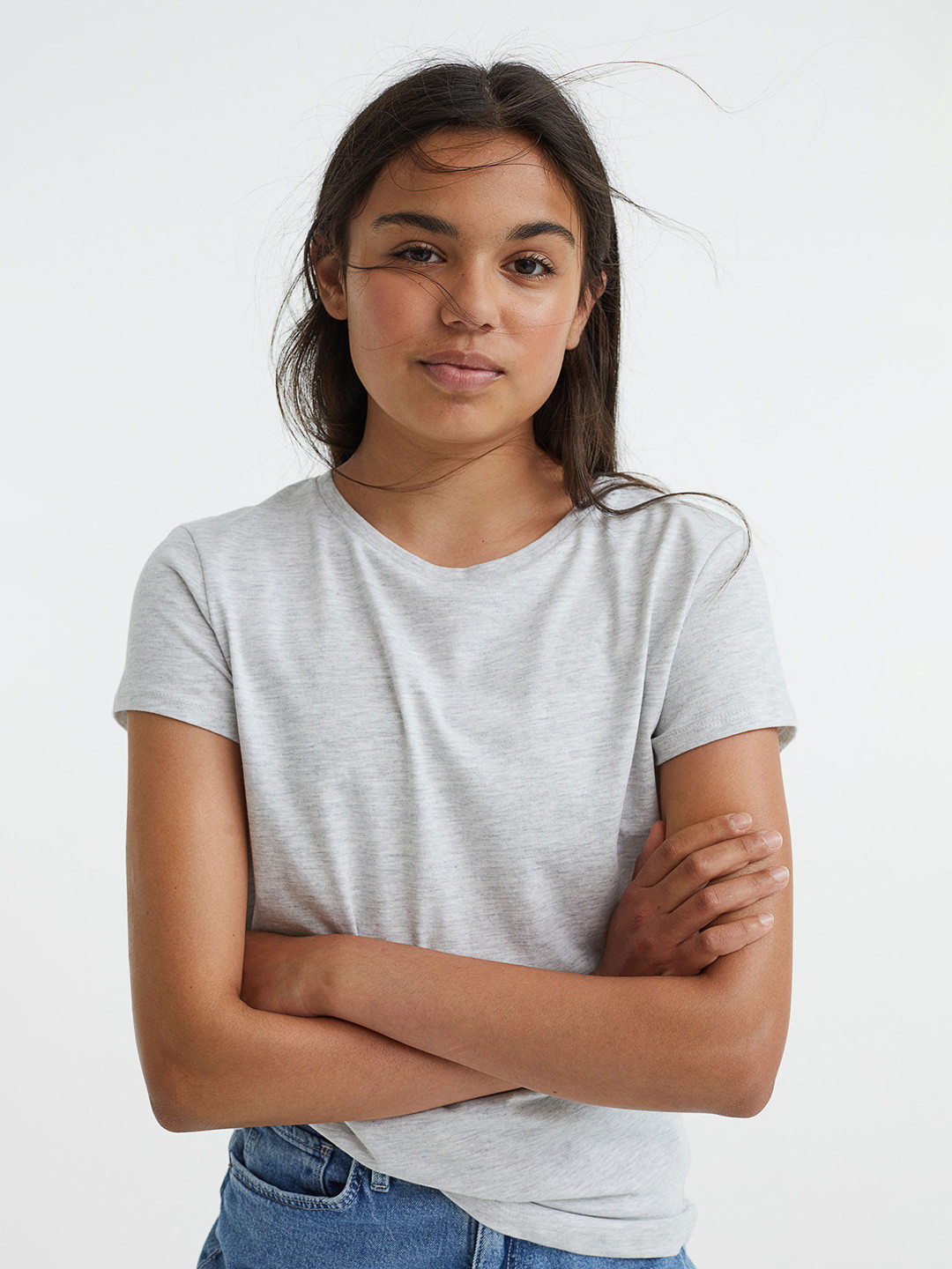 

H&M Girls Grey & Purple 3-Pack Cotton T-shirts