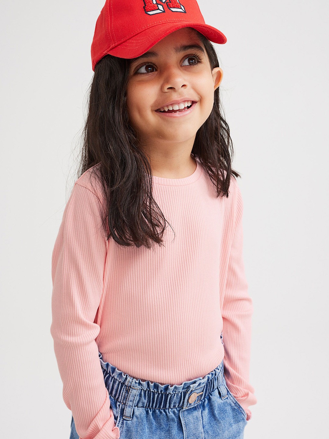 

H&M Girls Pack Of 2 Green & Pink Ribbed Tops