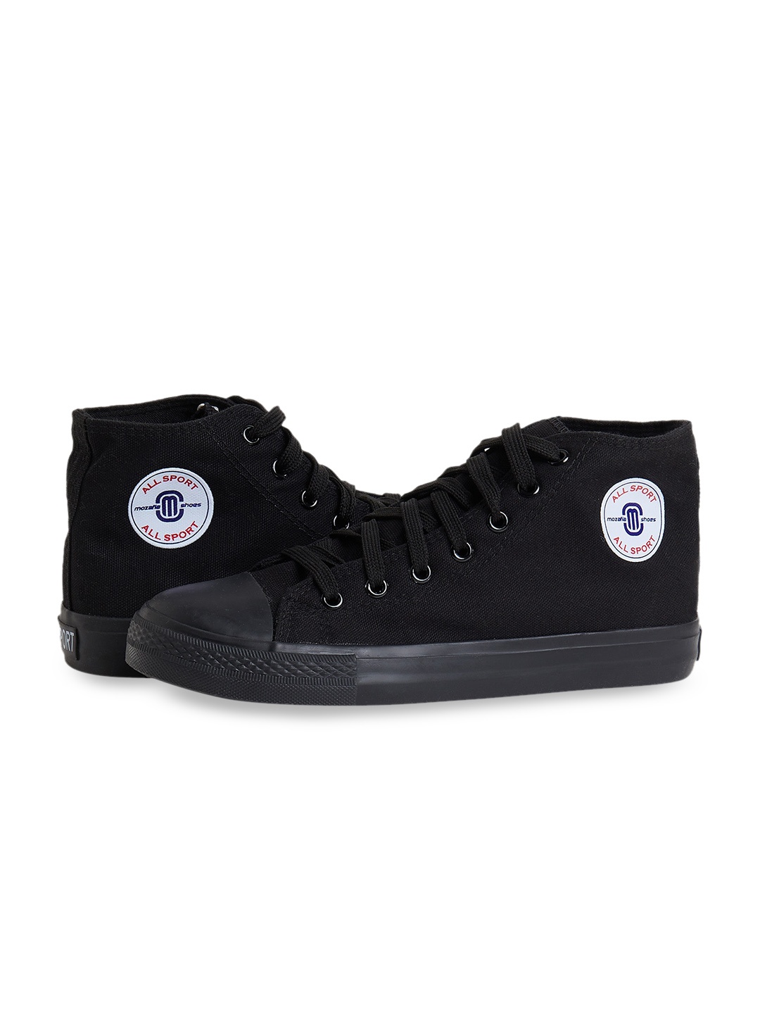 

MOZAFIA Men Canvas Lace-up Casual High Top Sneakers, Black