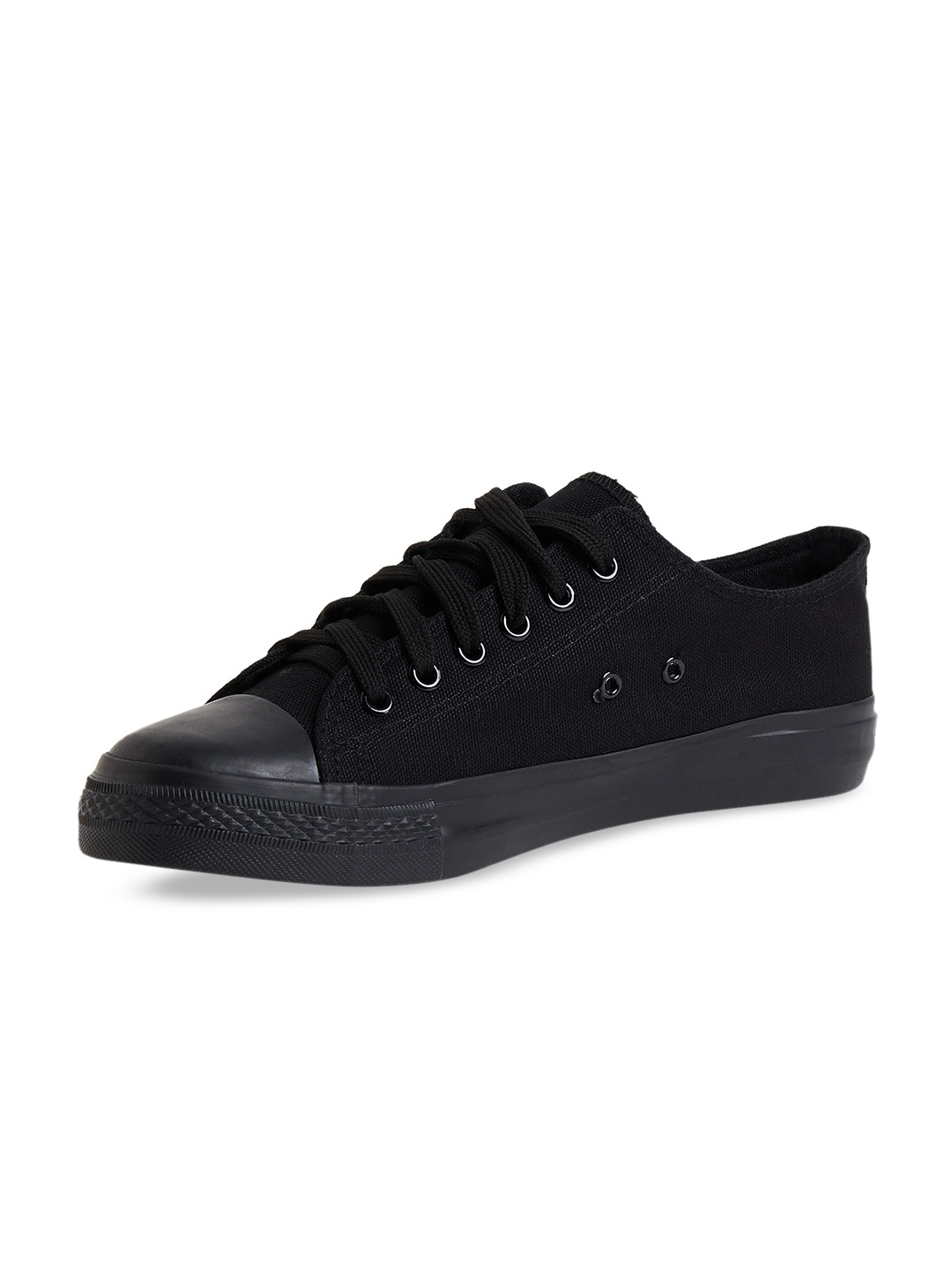 

MOZAFIA Men Canvas Lace-up Casual Low Top Sneakers, Black