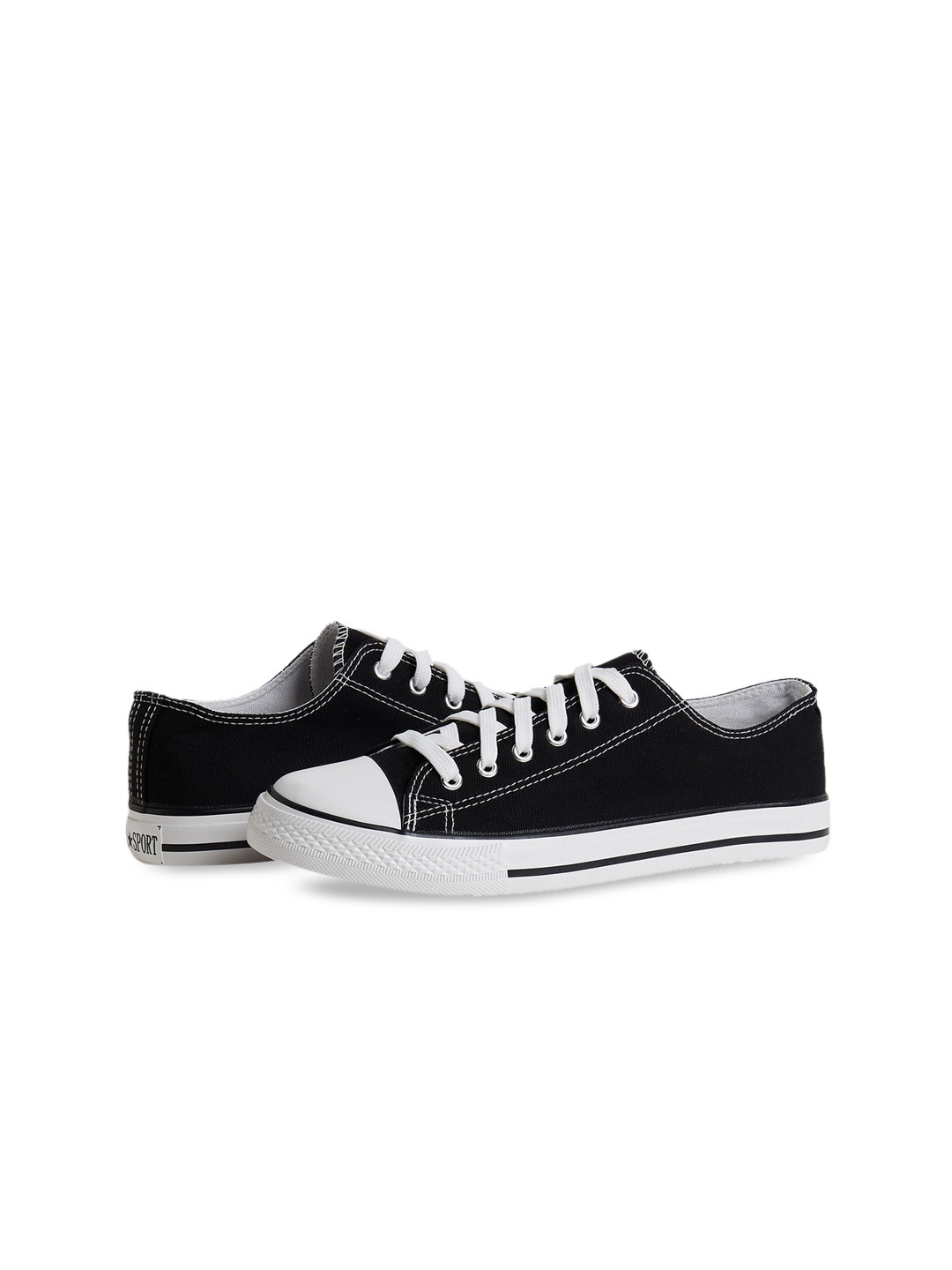 

MOZAFIA Men Canvas Lace-up Casual Low Top Sneakers, Black