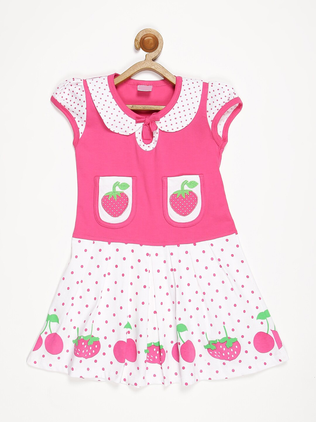 

V2 Value & Variety Pink & White Printed A-Line Dress