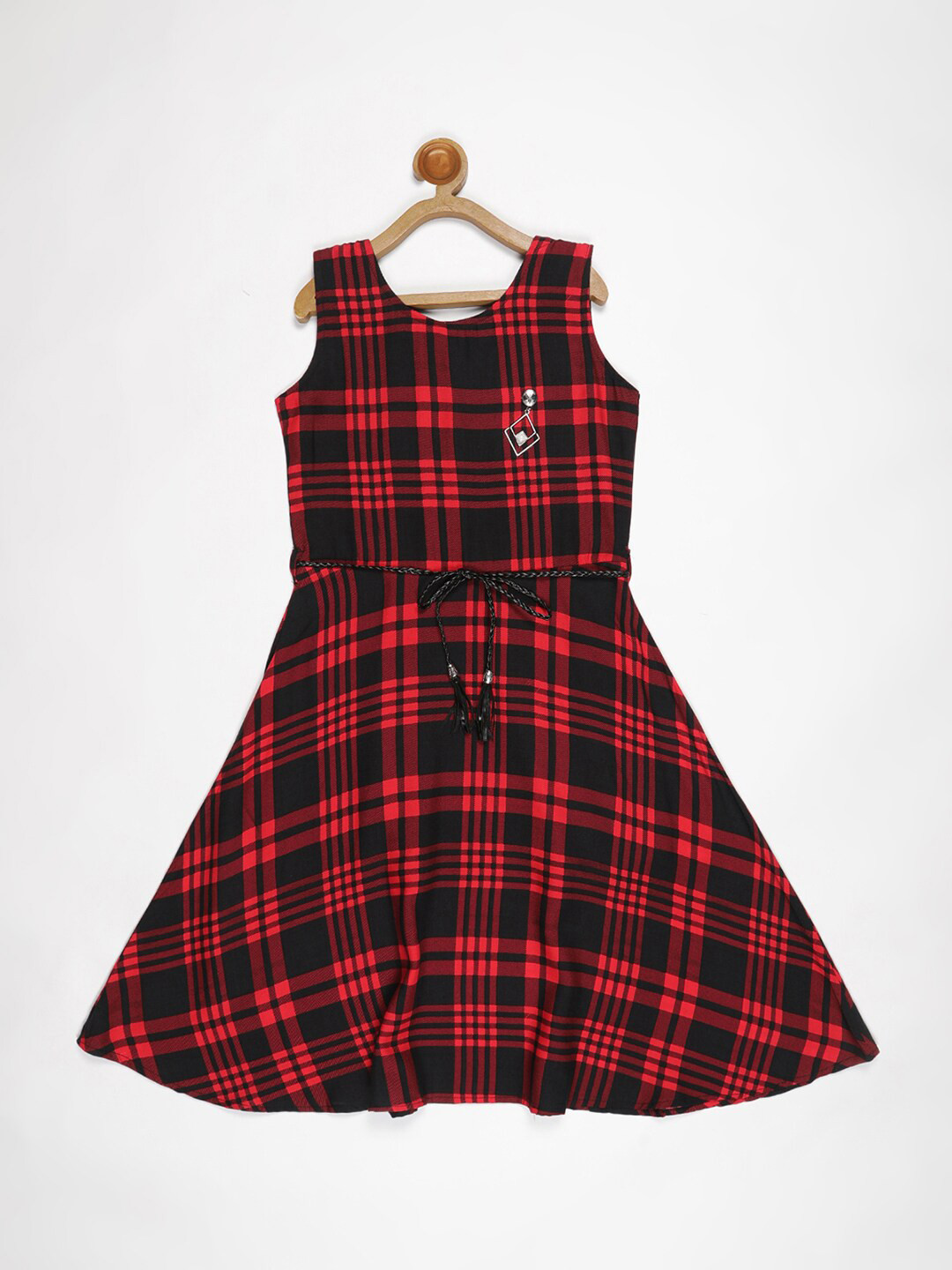 

V2 Value & Variety Black & Red Checked Dress