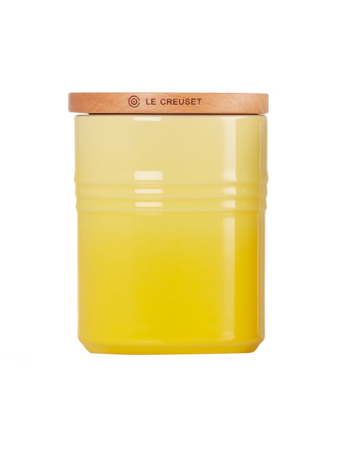 

LE CREUSET Yellow Medium Stoneware Store Jar with Wooden Lid