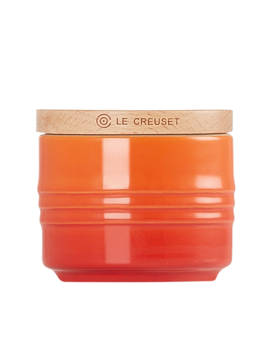

LE CREUSET Orange Colored Solid Stoneware Sugar Bowl