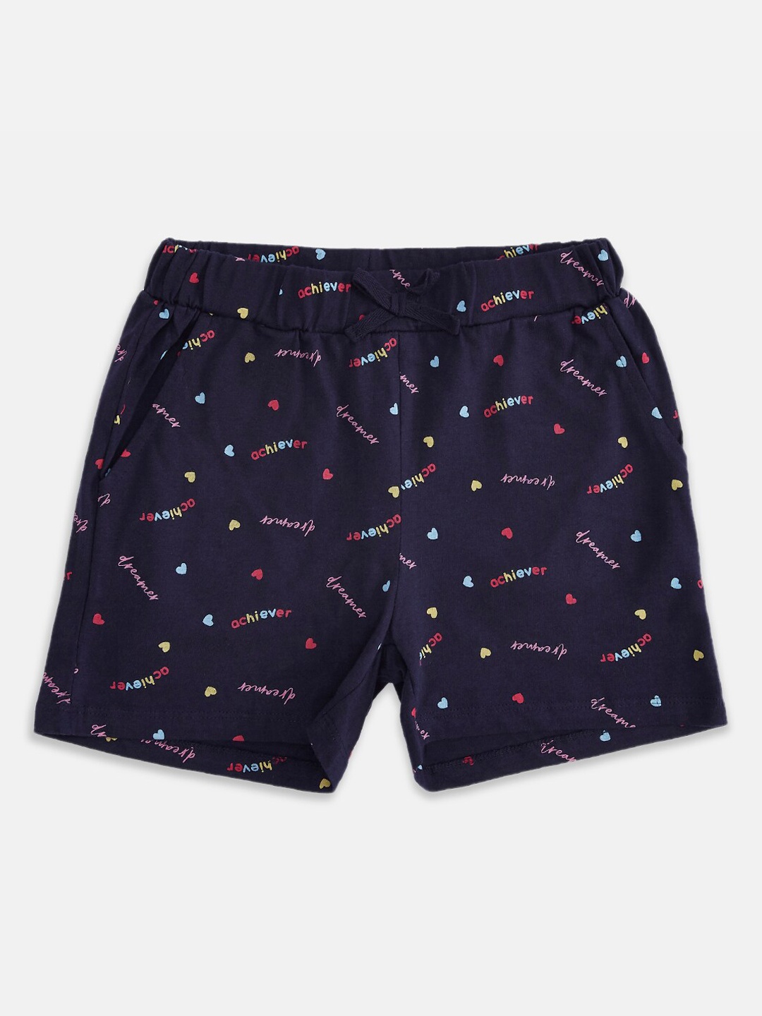 

Pantaloons Junior Girls Navy Blue Printed Shorts