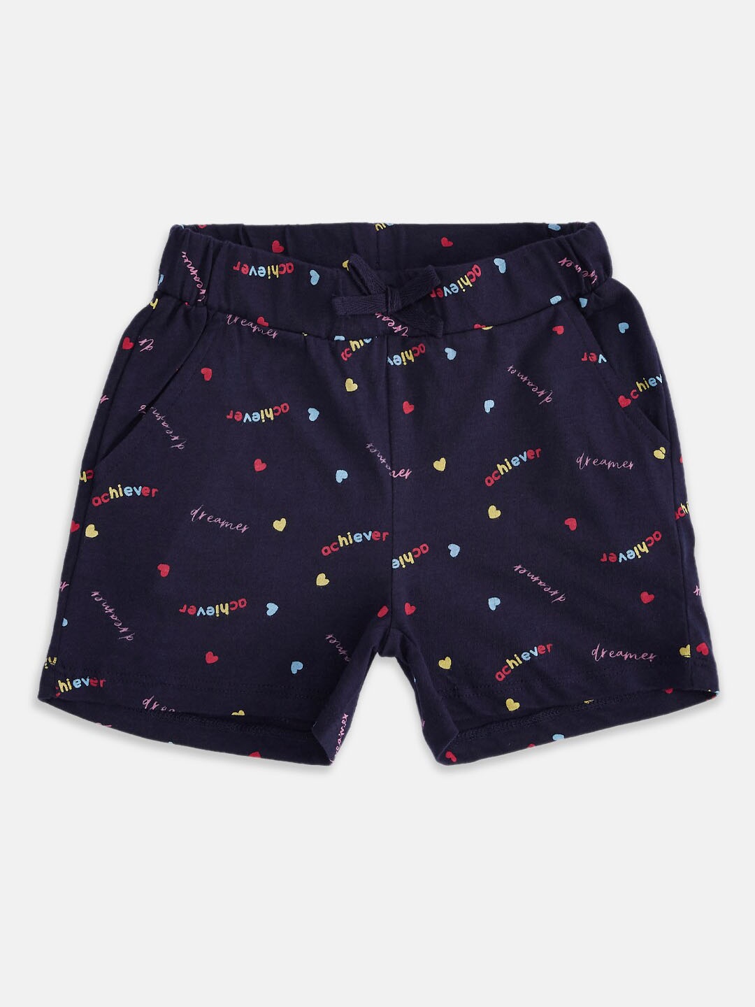 

Pantaloons Junior Girls Navy Blue Printed Cotton Shorts