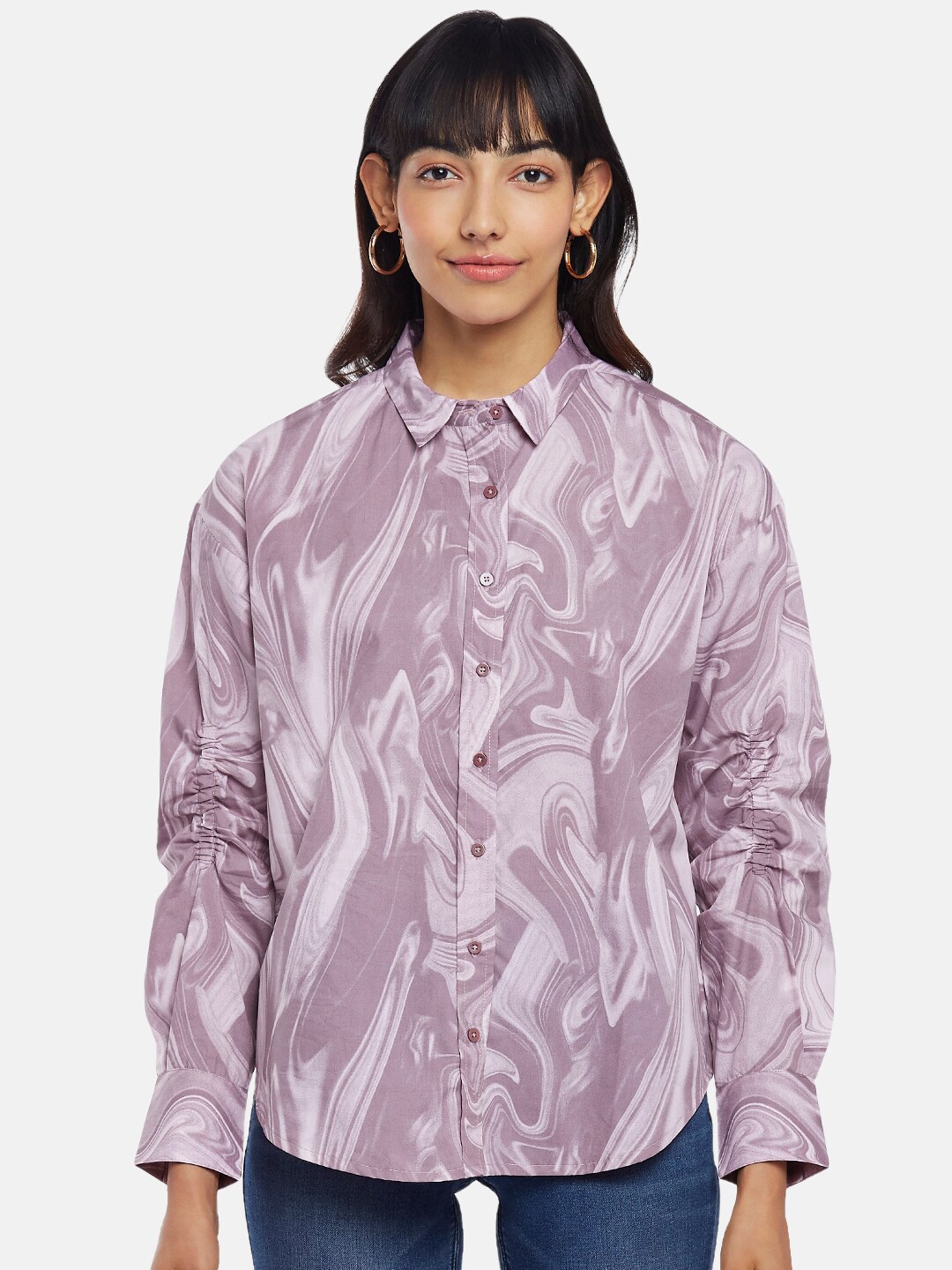 

SF JEANS by Pantaloons Women Mauve Slim Fit Printed Casual Shirt