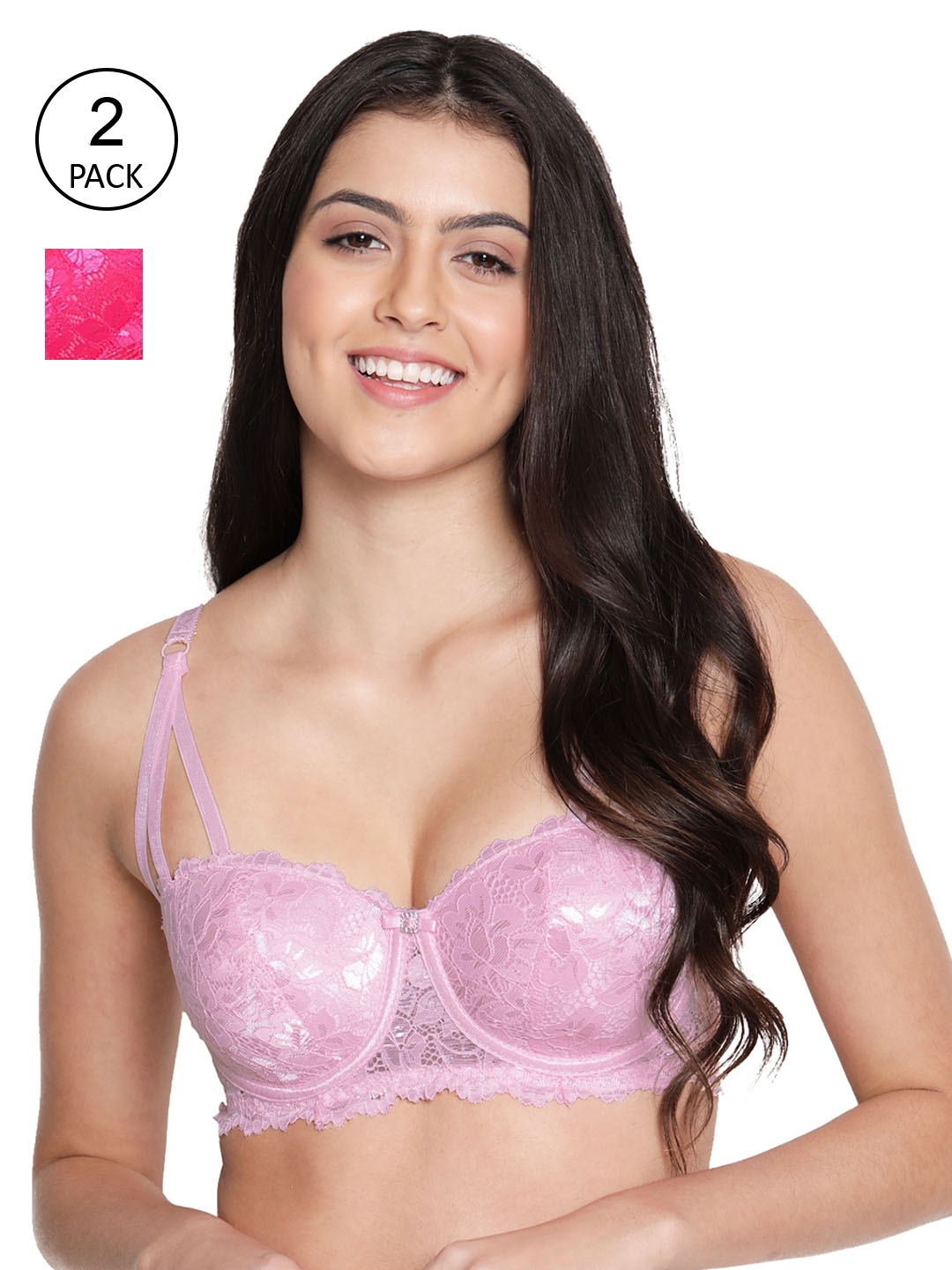 

Susie Pack of 2 Floral Underwired Lightly Padded Bra, Pink