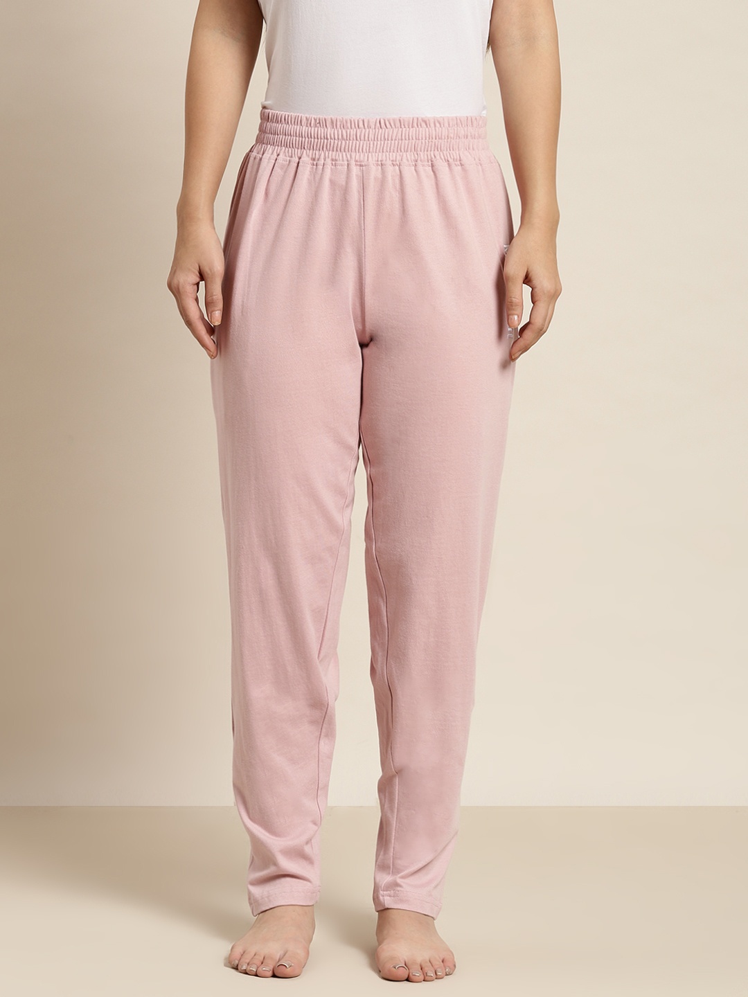 

MBeautiful Women Pink Solid Comfort Fit Lounge Pant