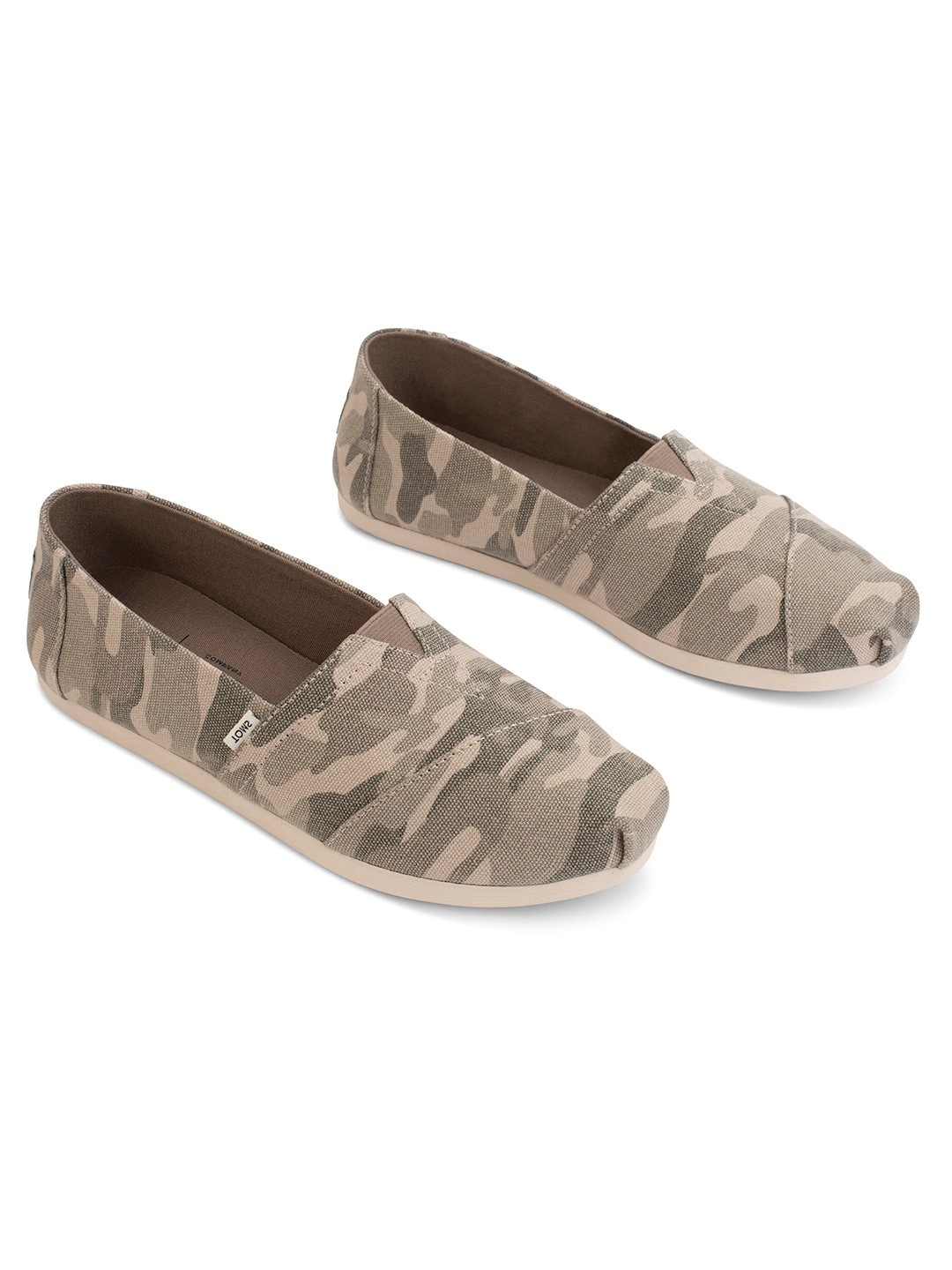 

TOMS Women Olive Green & Beige Camouflage Print Slip-On Sneakers