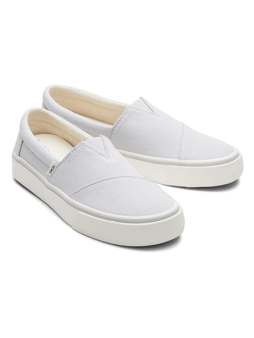 

TOMS Women Grey Slip-On Contrast Sole Espadrilles