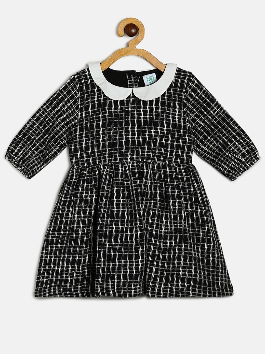 

MINI KLUB Black Checked Peter Pan Collar Dress