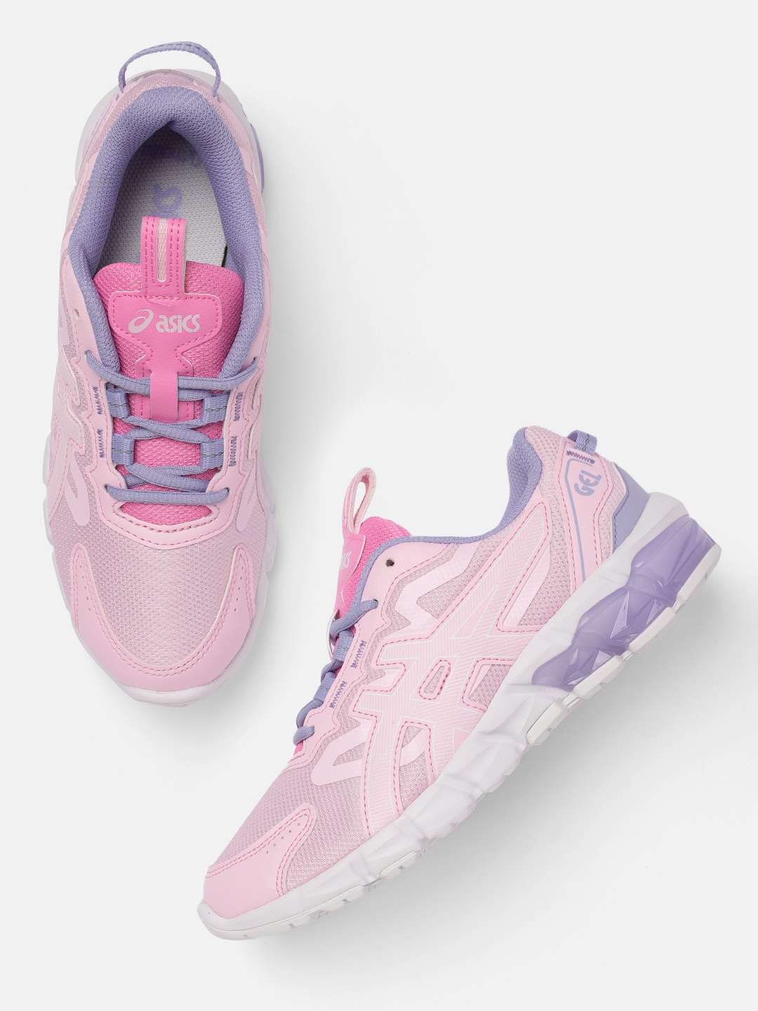 

ASICS Unisex Kids Pink Textured Gel Quantum 90 Grade School Ortholite Running Shoes