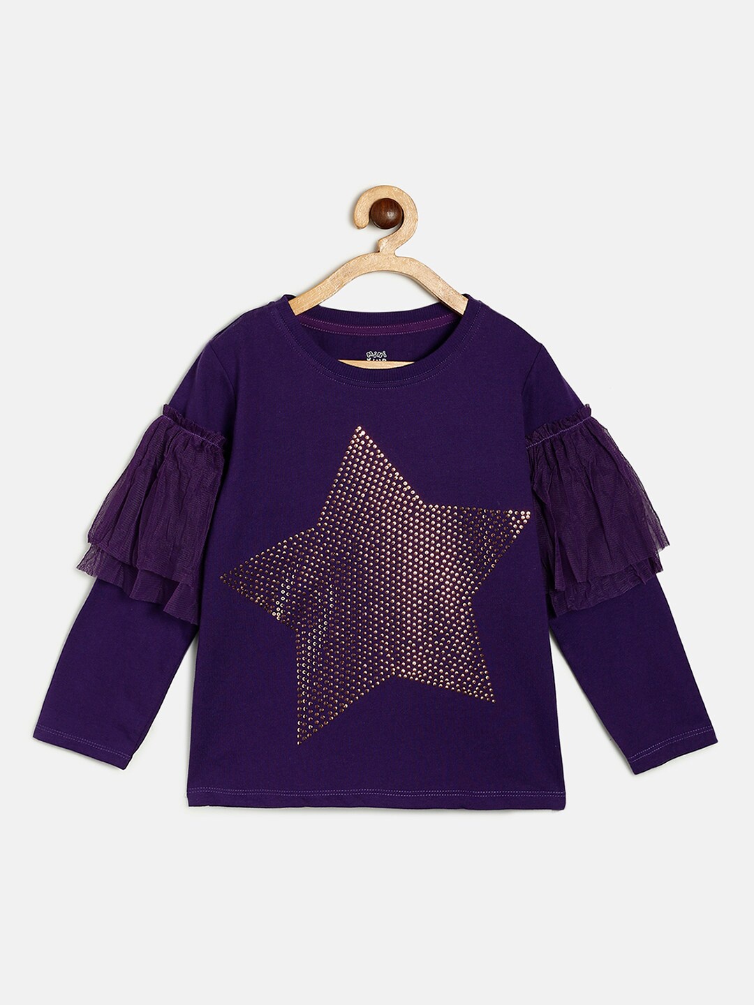 

MINI KLUB Purple Embellished Organic Cotton Top