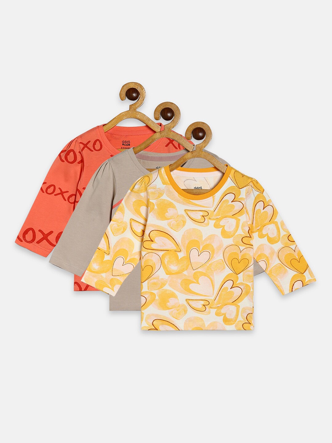 

MINI KLUB girls Orange & Grey Print Organic Cotton Top