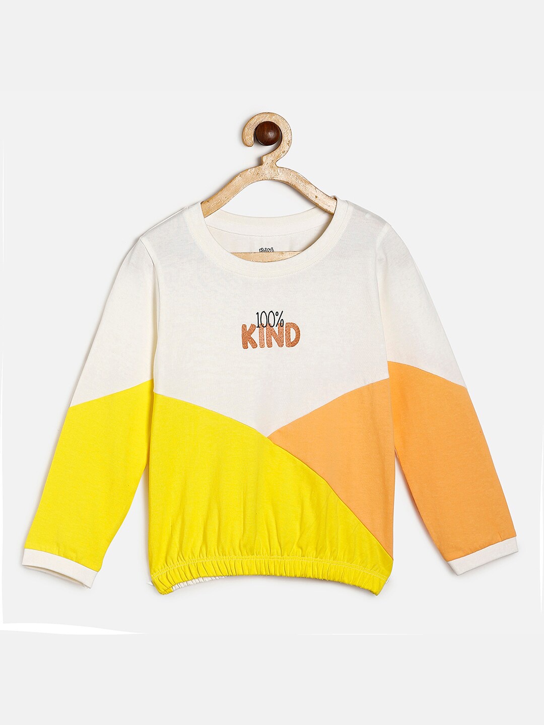 

MINI KLUB White Colourblocked Organic Cotton Top