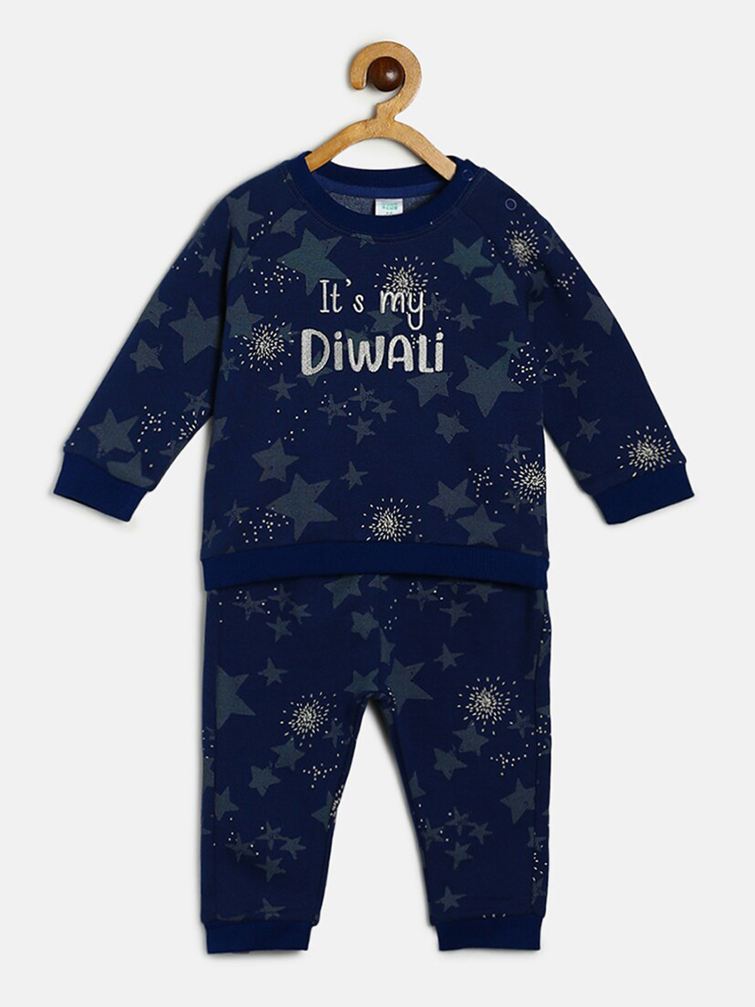 

MINI KLUB Boys Navy Blue Printed T-Shirt with Pyjamas