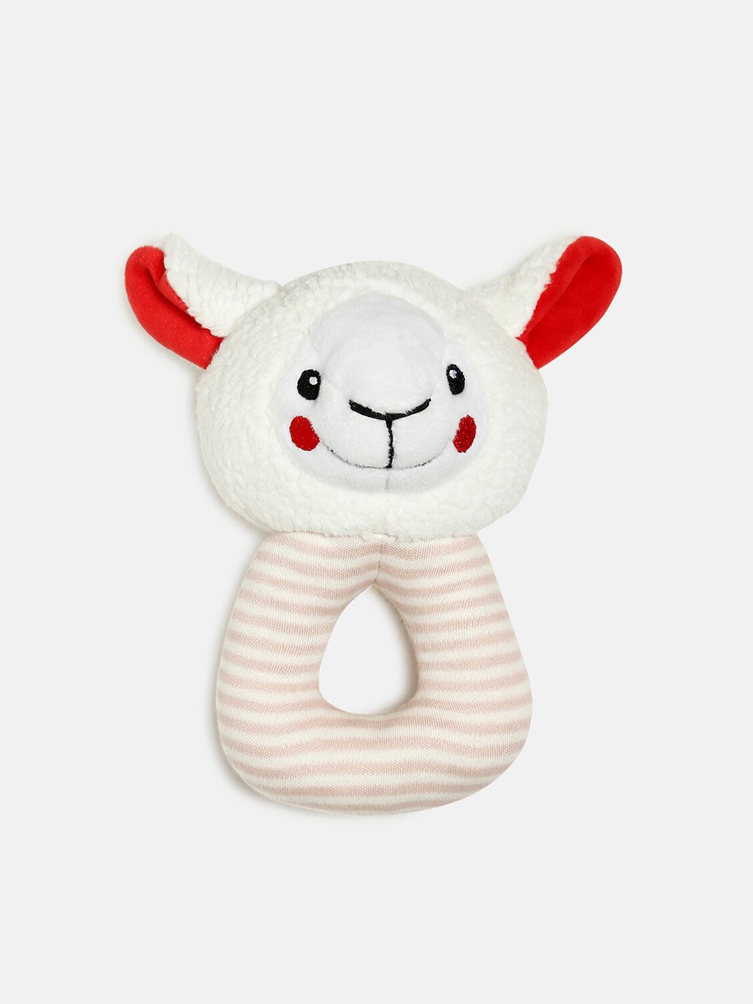 

MINI KLUB Girls White & Red Striped White Rattles Soft Toys