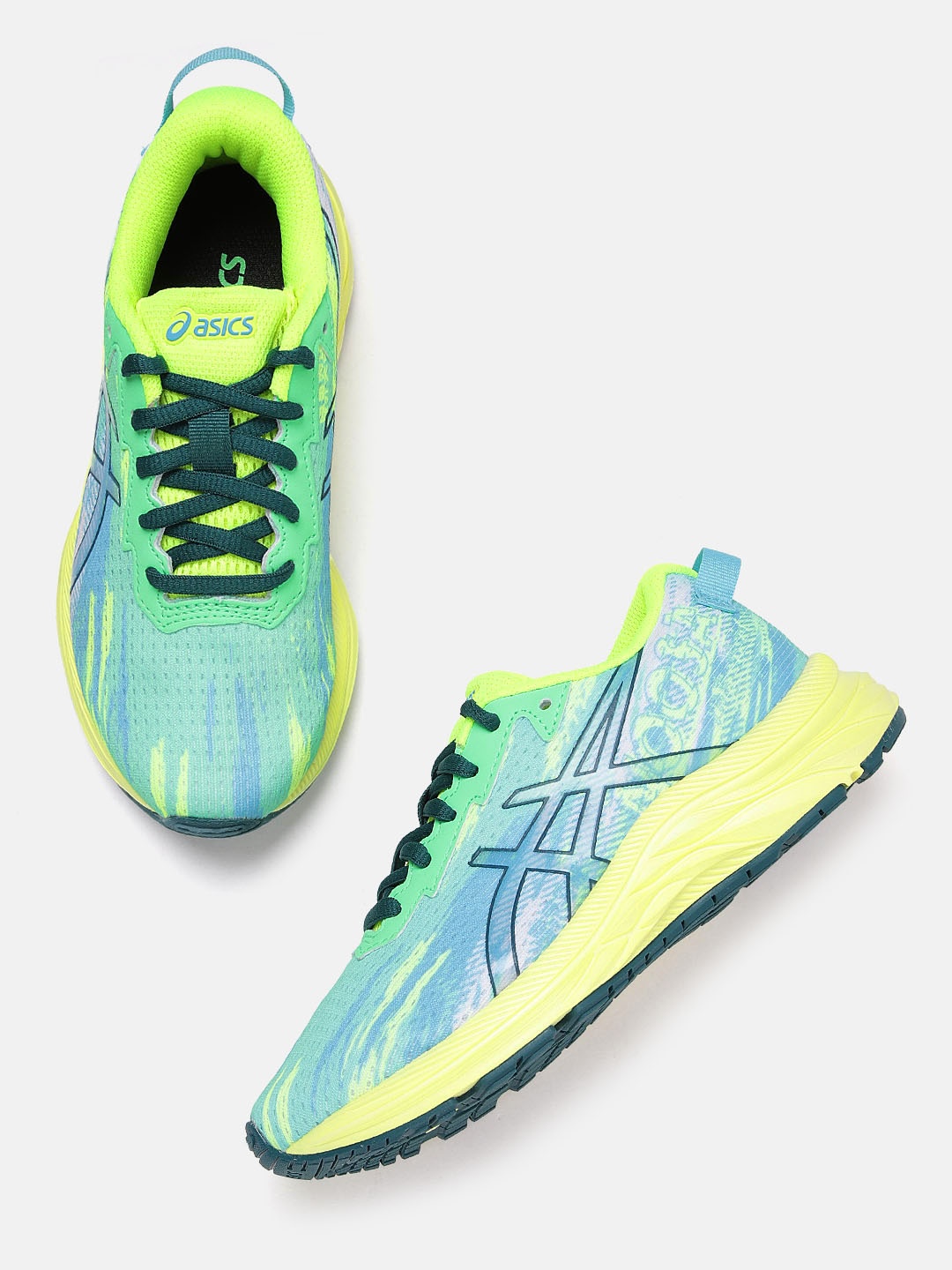 

ASICS Kids Green & Blue Woven Design Gel-Noosa Tri 13 GS Running Shoes